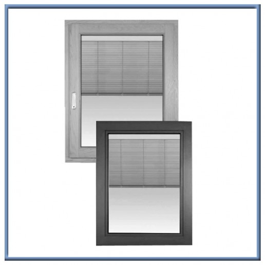 fashion aluminum casement/fixed window with blinds inside