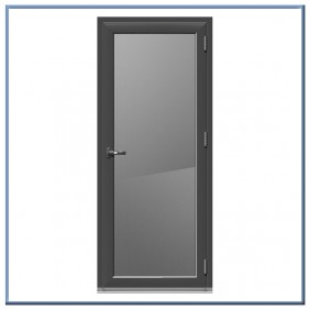 Aluminum casement swing bathroom door with frosted glass