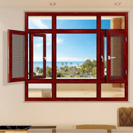 Aluminum casement double glazed glass windows for nigeria