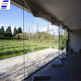 aluminum glass folding door with high quality hardware and glass