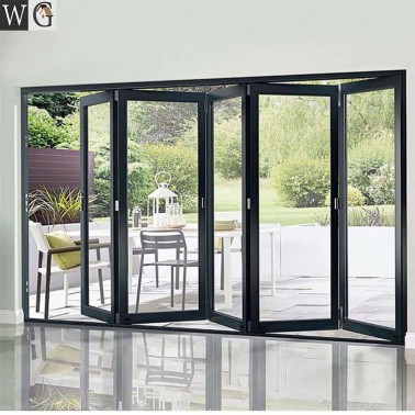 Customized Thermal break aluminum glass folding/bifold/bi folding door