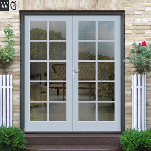 double leaf door with tempered glass for exterior garden