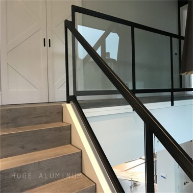 Aluminum interior glass rail